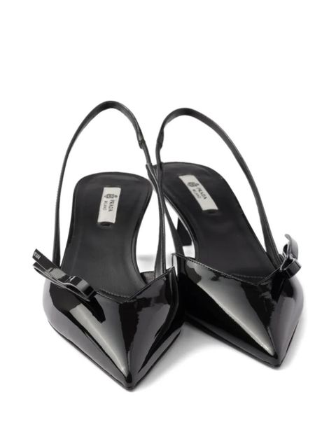 Prada bow slingback leather pumps - Black - zdjęcie produktu nr 2