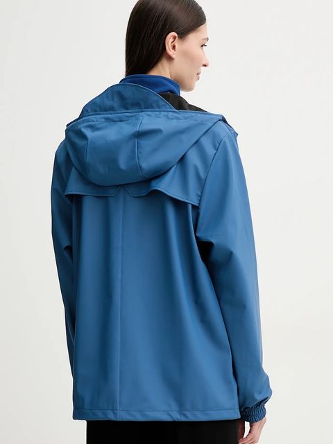 Rains kurtka Storm Breaker W3 kolor niebieski przejściowa oversize 18370