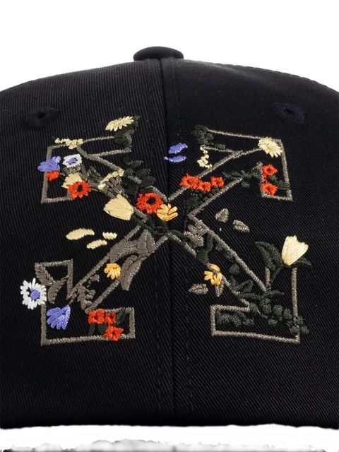 Off-White floral-embroidered baseball cap - Black