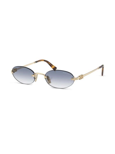 Miu Miu Eyewear oval-frame sunglasses - Gold - zdjęcie produktu nr 2