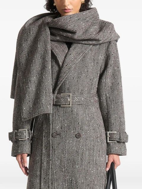 Manière De Voir Soraya detachable-scarf trench coat - Grey - zdjęcie produktu nr 1