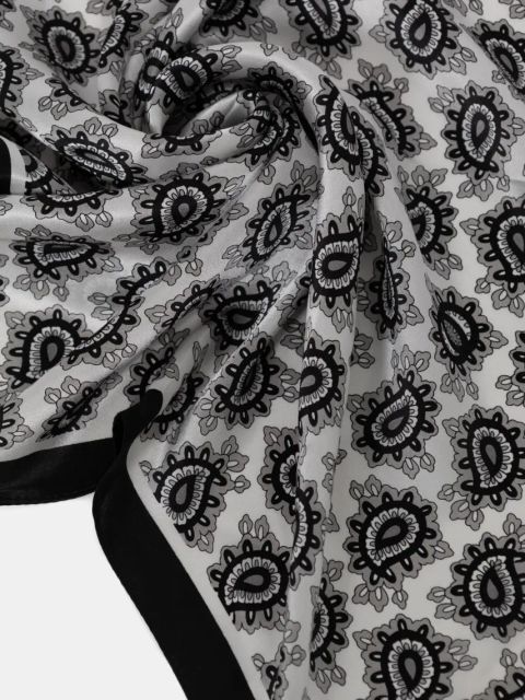 Answear.LAB apaszka jedwabna damska kolor czarny wzorzysta