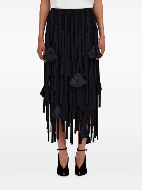 Ferragamo tassel-embellished mesh skirt - Black
