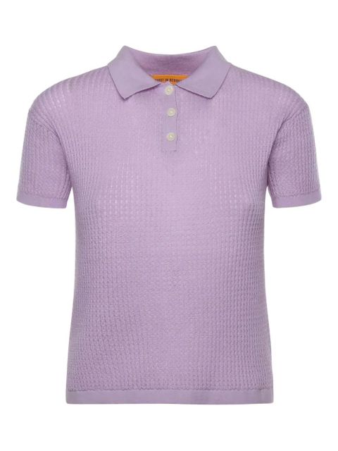 Guest In Residence Shrunken buttoned polo top - Purple - zdjęcie produktu nr 1