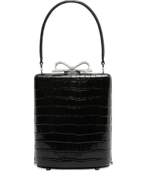 Self-Portrait bow-detailing clutch bag - Black - zdjęcie produktu nr 1