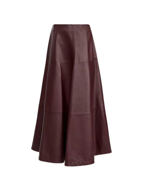 Altuzarra Varda flared lambskin skirt