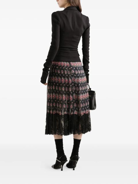 Dolce & Gabbana floral lace midi skirt - Black