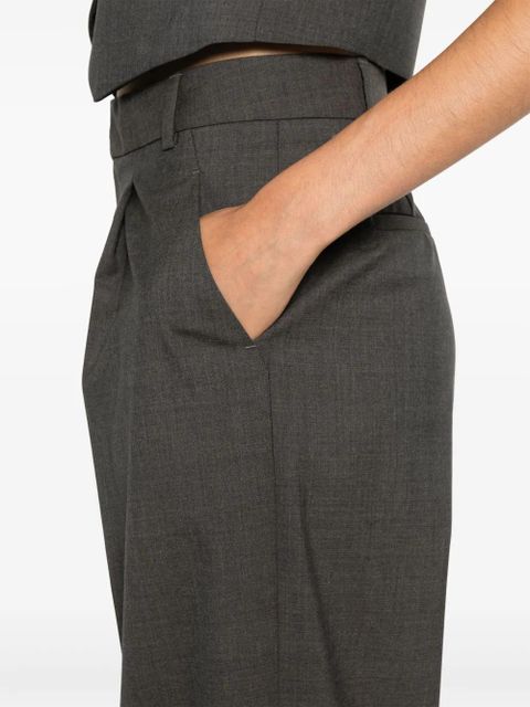 Blumarine logo-plaque trousers - Grey