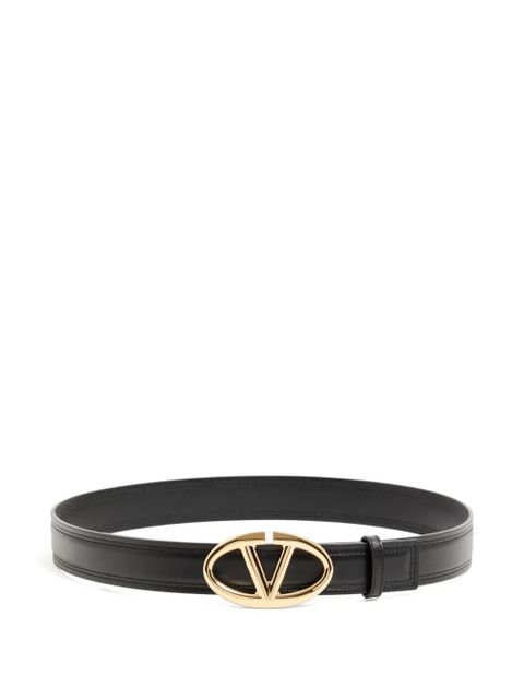 Valentino Garavani VLogo The Bold Edition belt in shiny calfskin 30 mm - Black - zdjęcie produktu nr 1
