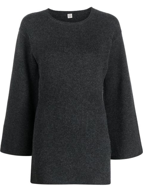 TOTEME round-neck wide-sleeve jumper - Grey