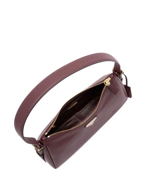 Prada enamel triangle logo tote bag - Red