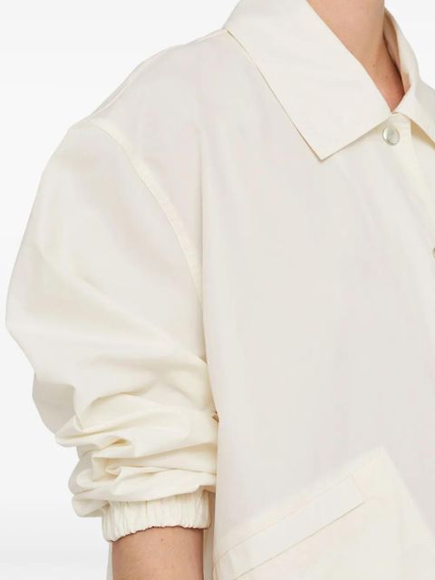 Jil Sander logo-print shirt jacket - White