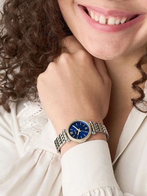 Fossil zegarek damski kolor srebrny ES5438