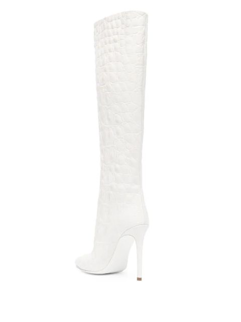Paris Texas 110mm leather stiletto boots - White