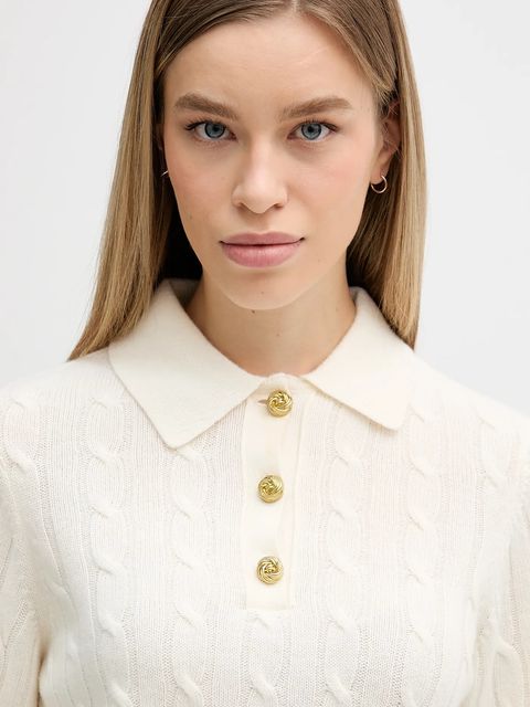 Barbour sweter z dodatkiem wełny Evie damski kolor beżowy LKN1730