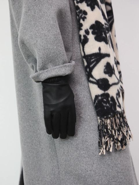 Medicine rękawiczki skórzane damskie kolor czarny