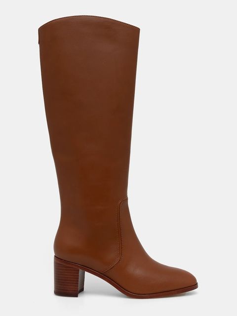 Lauren Ralph Lauren kozaki skórzane Charly damskie kolor brązowy na słupku 802974388001