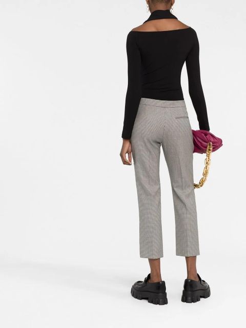 Alexander McQueen checked cropped slim-fit trousers - Black