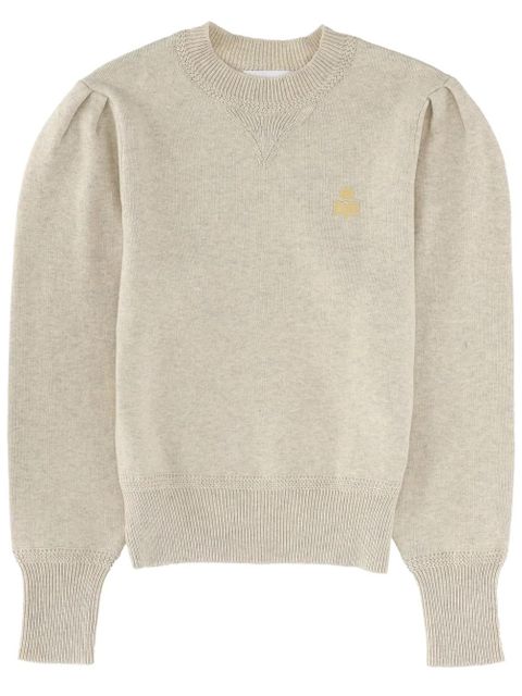 MARANT ÉTOILE Kelaya puff-sleeve logo sweater - Neutrals - zdjęcie produktu nr 2