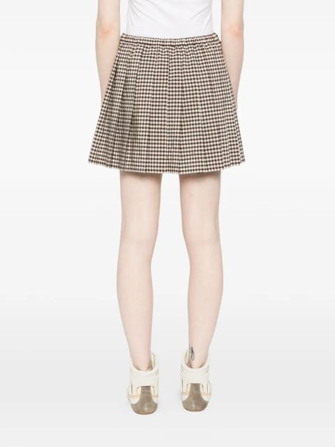 Moncler checked pleated mini skirt - Brown