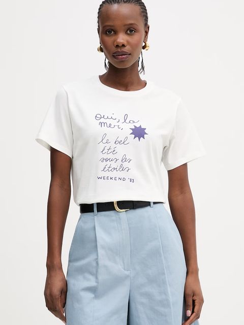 Weekend Max Mara t-shirt bawełniany PANTERA