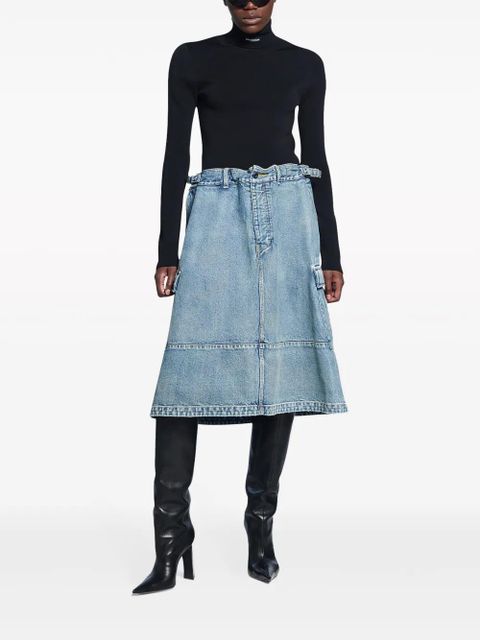 Balenciaga logo-embroidered cargo denim skirt - Blue - zdjęcie produktu nr 2