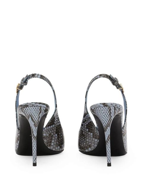 Dolce & Gabbana DNA 90mm snakeskin-effect slingback pumps - Blue