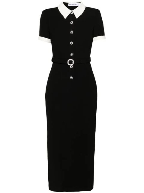 Self-Portrait crepe midi dress - Black - zdjęcie produktu nr 1