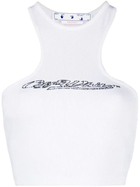 Off-White crystal-embellished logo crop top - zdjęcie produktu nr 1
