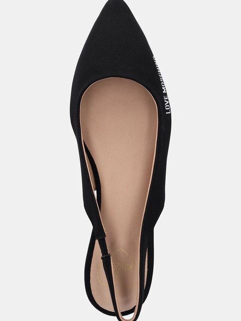 Love Moschino baleriny kolor czarny z odkrytą piętą JA11021G1NIM0000