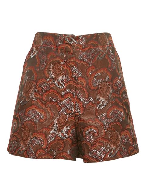 SANDRO 2023 patterned-jacquard shorts - Brown - zdjęcie produktu nr 1
