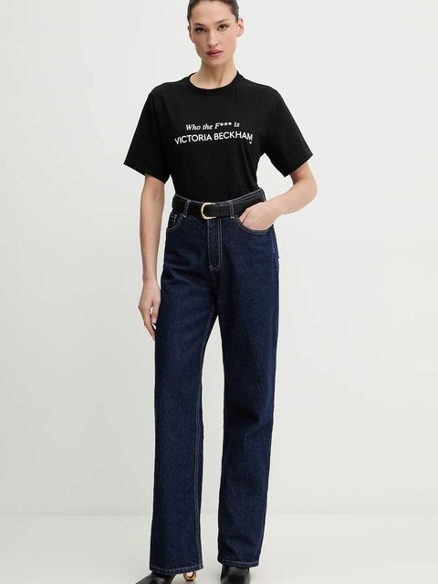 Victoria Beckham t-shirt bawełniany damski kolor czarny 1424JTS005949A - zdjęcie produktu nr 2