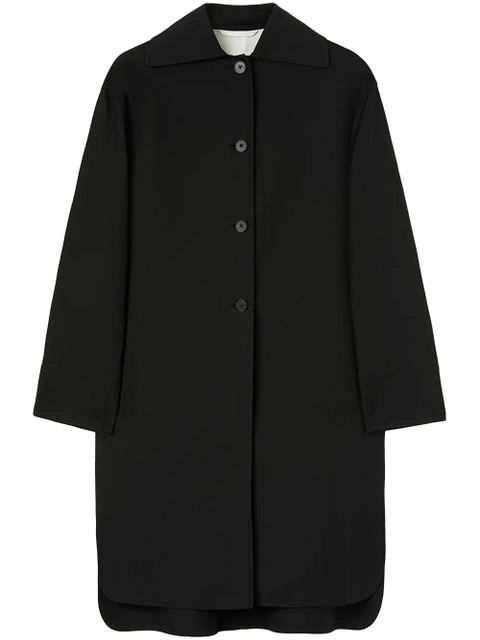 Jil Sander asymmetric-hem cotton coat - Black - zdjęcie produktu nr 1