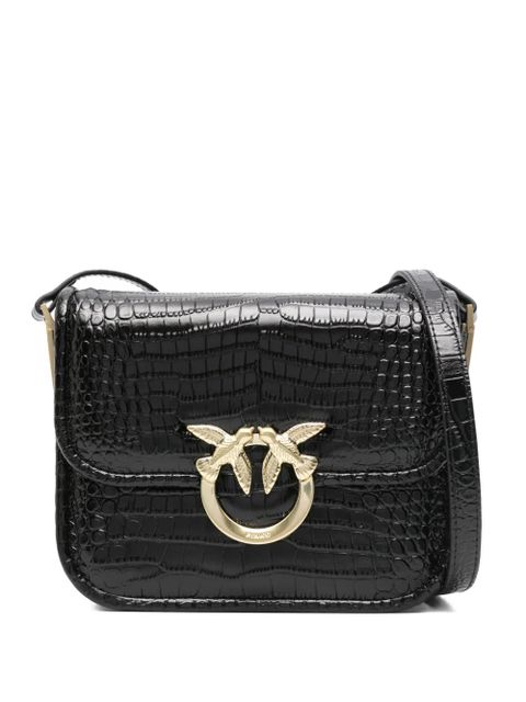 PINKO crocodile-embossed leather cross body bag - Black - zdjęcie produktu nr 1