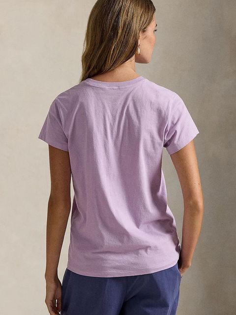 Polo Ralph Lauren t-shirt bawełniany damski kolor fioletowy 211B14605 - zdjęcie produktu nr 2