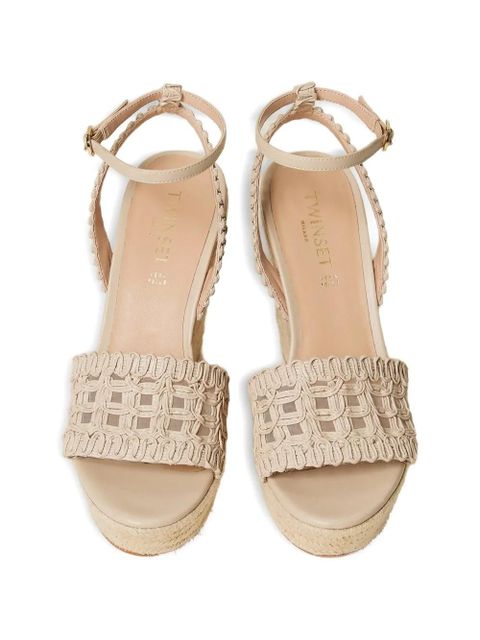 TWINSET woven wedged sandals - Neutrals