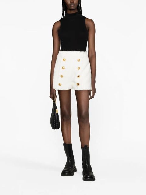 Balmain button-embellished tweed shorts - White - zdjęcie produktu nr 2