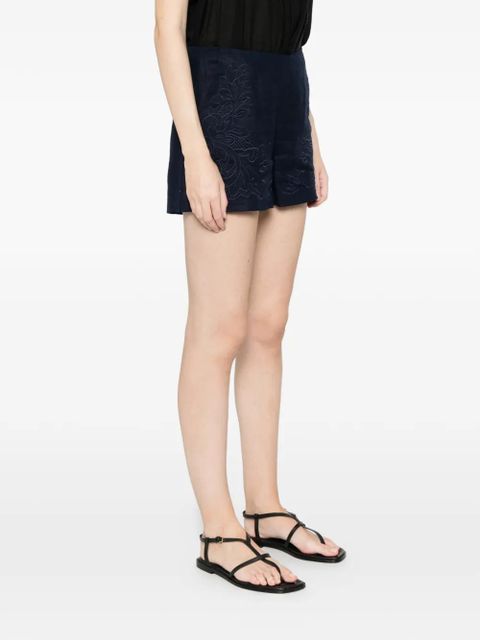 TWINSET embroidered mini shorts - Blue