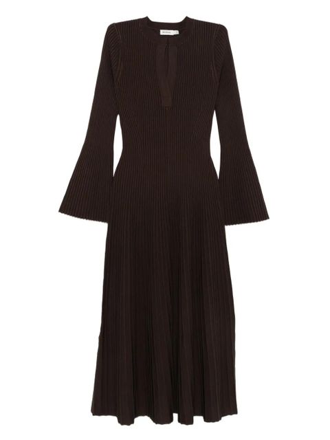Simkhai ribbed bell-sleeve dress - Brown - zdjęcie produktu nr 1