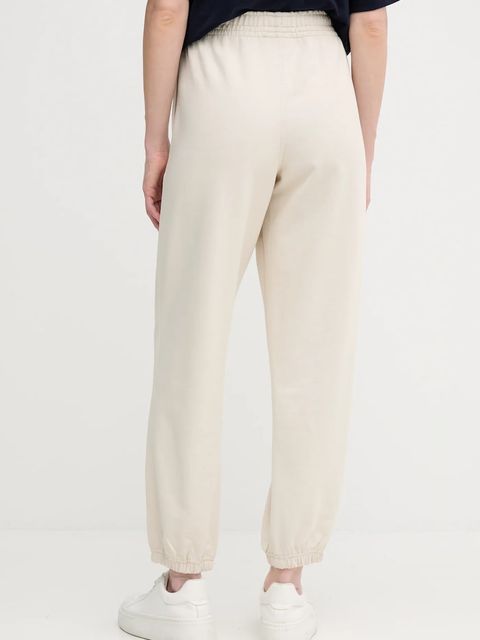 Calvin Klein Jeans spodnie dresowe damskie kolor beżowy gładkie LV047B235G
