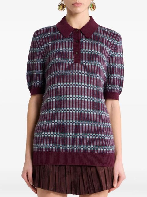 ETRO jacquard polo shirt - Red