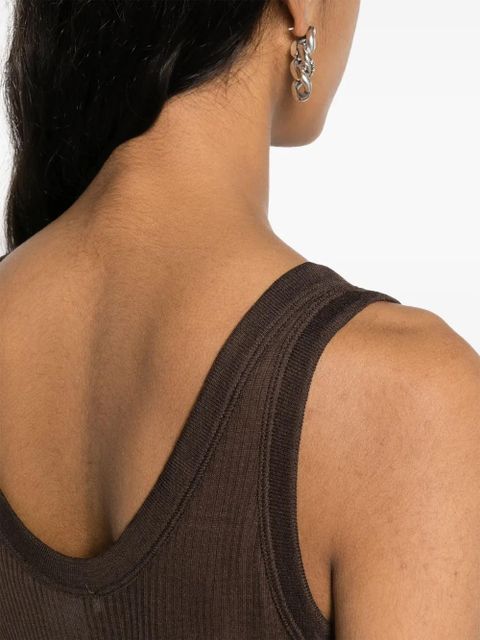 LEMAIRE fine-ribbed seamless tank top - Brown