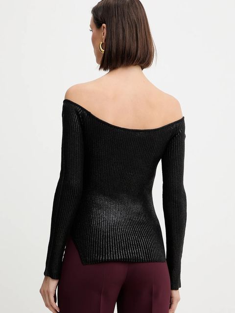 Simona Corsellini sweter damski kolor czarny lekki A25CPMGP0301 - zdjęcie produktu nr 2