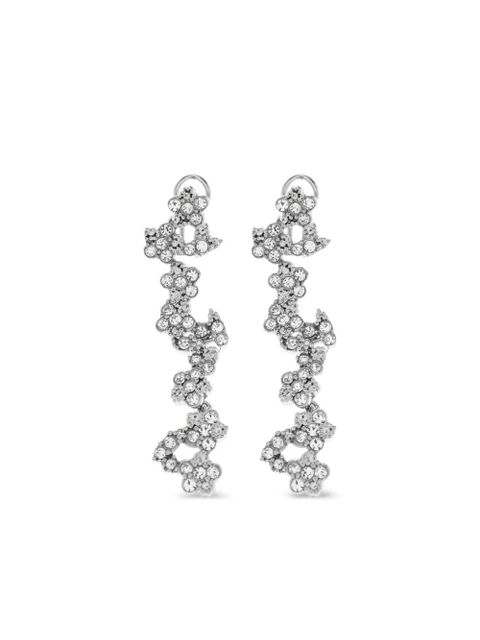 Jil Sander crystal-embellishment earrings - Silver - zdjęcie produktu nr 1