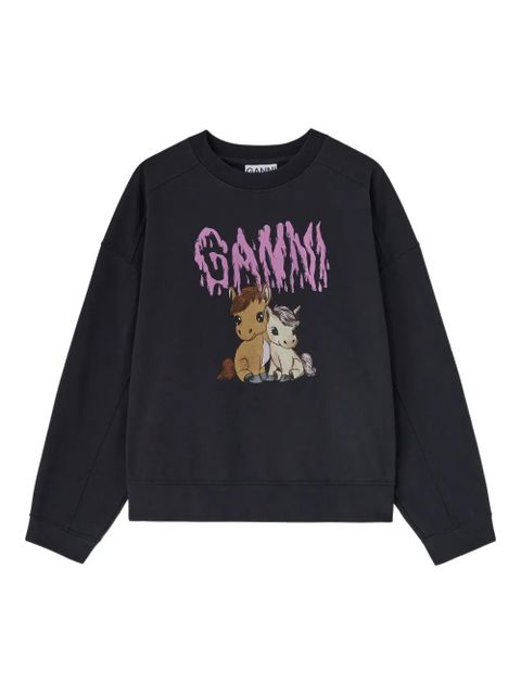 GANNI graphic-print sweatshirt - Grey - zdjęcie produktu nr 1