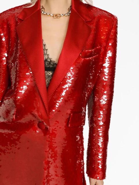 Dolce & Gabbana sequin-embellished single-breasted blazer - Red