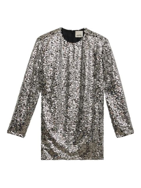 ISABEL MARANT Heliane sequinned dress - Silver - zdjęcie produktu nr 1