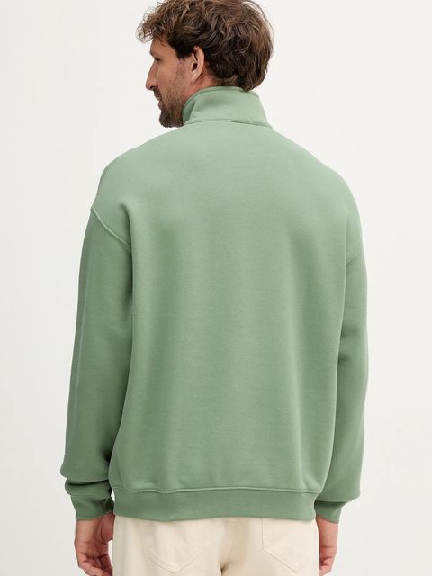 Lacoste bluza bawełniana kolor zielony gładka SH7759