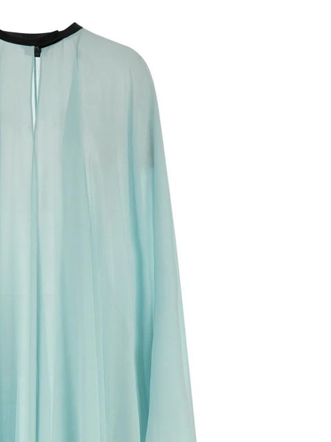TOM FORD semi-sheer leather-trim caftan - Blue