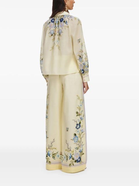 Self-Portrait floral-print palazzo pants - Neutrals